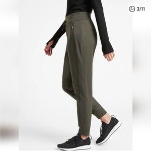 Athleta Trekkie North High Rise Green Joggers